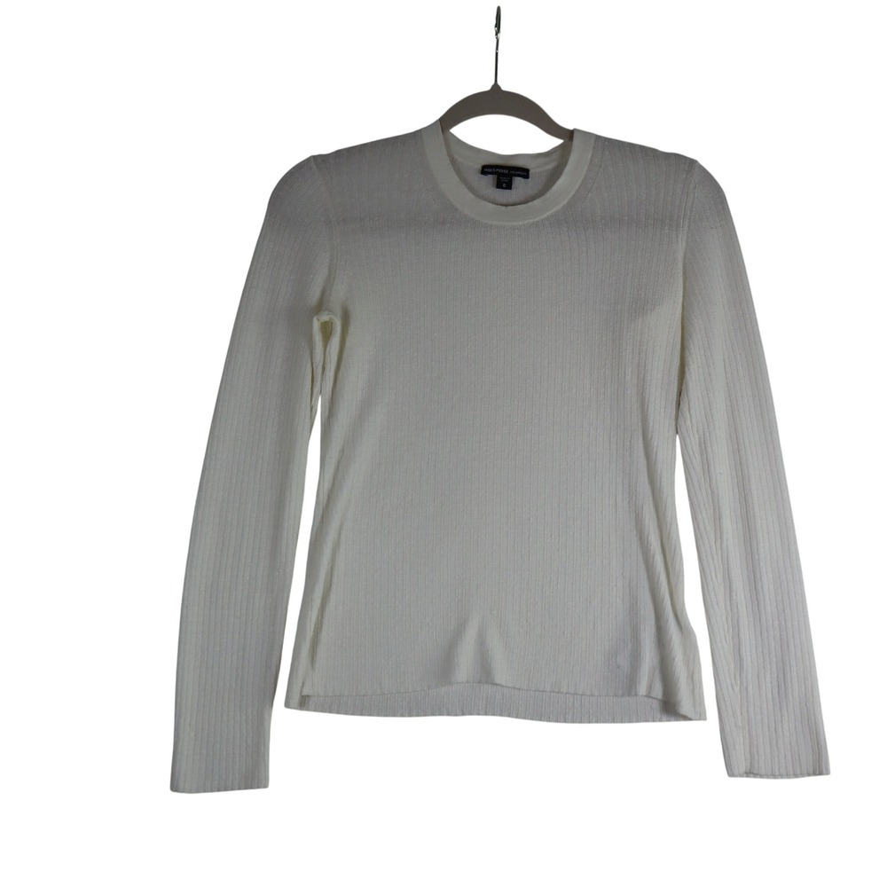 James Perse Long Sleeve Top Size 0 White Linen Minimalist Chic Luxury Mod Casual